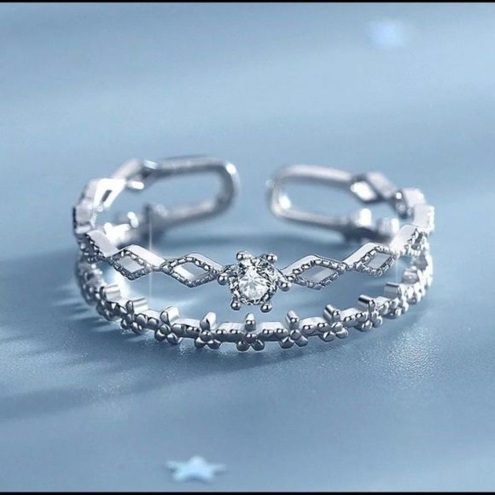 White Gold Plated Diamond Ring